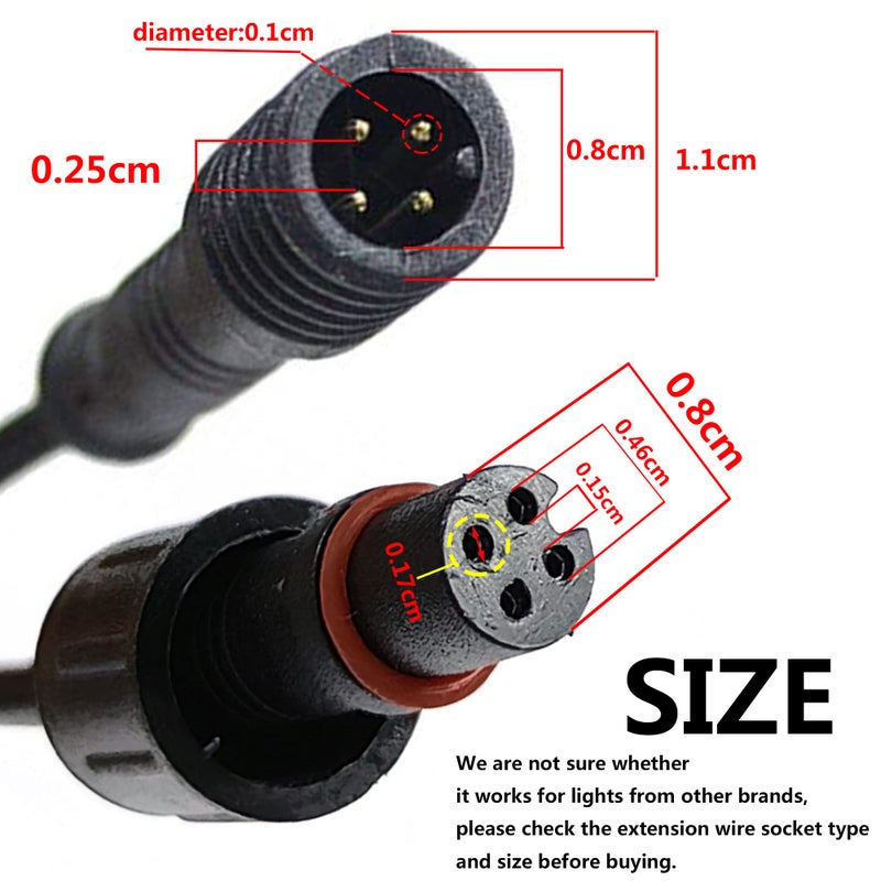 NBWDY Waterproof 1-4 Y Extension Cable Wire Cord Set for Neon LED Boat Drain Plug Underwater Light, Rock Light (1-to-4 Splitter Y Cable Extension Wire) - Image 2